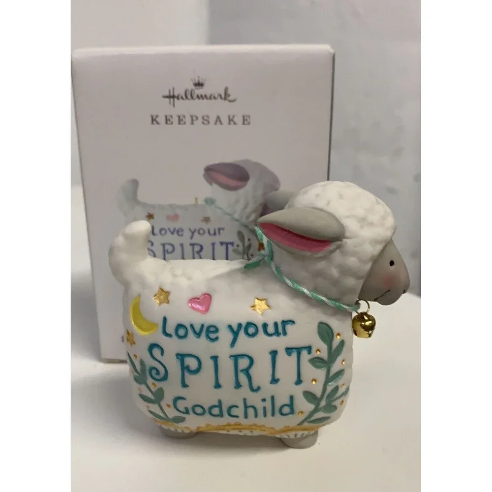 Hallmark Ornament 2019 Love Your Spirit, Godchild Lamb Baby Baptism